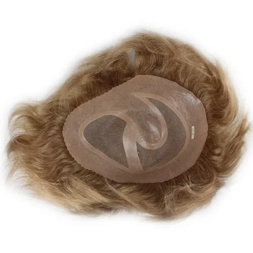 Vista 14 de Voloria Encaje francés de cabello humano real con piel fina PU para hombre Stock Toupee Hair Pieces #18