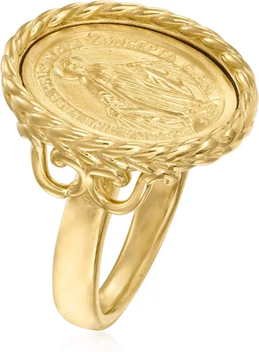 Vista 3 de Ross-Simons Anillo italiano de oro de 18 quilates sobre marco de medalla milagrosa