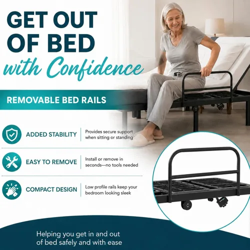 Vista 12 de Vive Base de cama ajustable (individual) – Base de cama eléctrica de metal