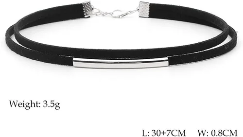 Vista 3 de JAKAWIN Gargantilla Collar Ajustable Negro Collar Collares para Mujer NK134