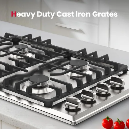 Vista 6 de GASLAND Cocina de gas de 30 pulgadas con 4 quemadores PRO GH2304SS, cocinas de gas NG/GLP convertibles a gas natural y propano, encendido