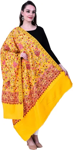 Vista 3 de SWI WITH LABEL Chal de cachemira para mujer, bordado Aari (talla 40 x 80 pulgadas)