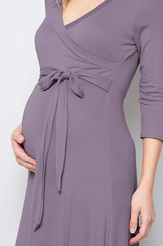 Vista 4 de My Bump Vestido largo cruzado de maternidad (fabricado en Estados Unidos)