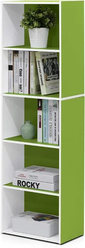 Vista 36 de Furinno PASIR - Estantería de libros de 2 niveles, estantería moderna de 9 x 12 x 21, estanterías abiertas para sala de estar, dormitorio, oficina