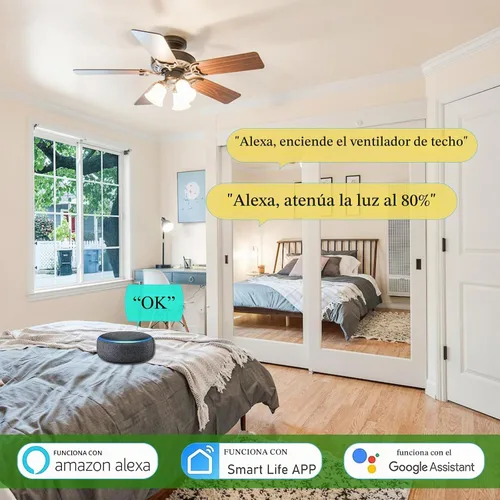 Vista 5 de Kit de control remoto universal de ventilador de techo Smart WiFi, control de 3 velocidades con atenuador, compatible con Alexa, Google Assistant