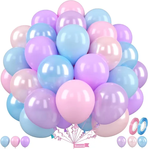 Vista 29 de Globos azules y negros, globos de graduación de 12 pulgadas, globo de látex de confeti azul oscuro, negro, blanco, plateado metálico, para niños