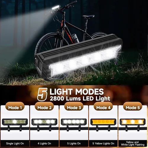 Vista 2 de Potente juego de luces para bicicleta recargables por USB