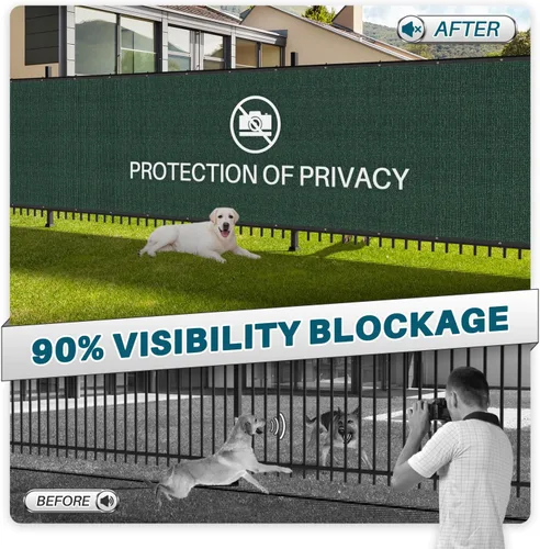 Vista 4 de COARBOR Pantalla de Privacidad para Cerca de 4' x 12', Malla de Protección contra Viento Resistente, Cubierta de Red de Sombra para Pared Exterior