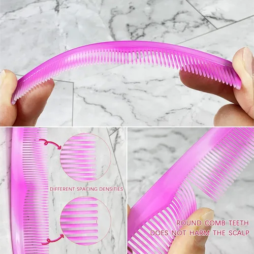 Vista 4 de zYoung Juego de 50 peines de pelo de plástico fino con bolsillo para mujeres y hombres, peine de aderezo fino, Peines para cabello