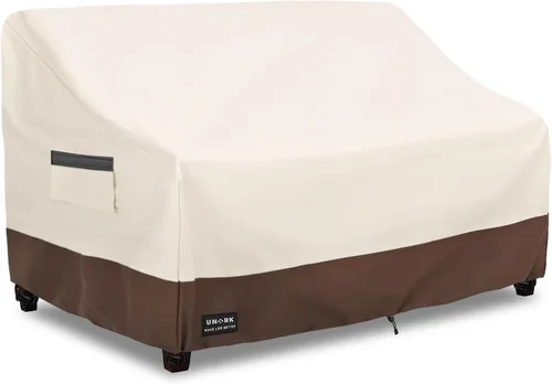 Vista 11 de Juego de fundas para muebles de patio de 3 piezas, 2 fundas para sillas de patio de 33 pulgadas y 1 funda de sofá de 3 plazas de 79 pulgadas