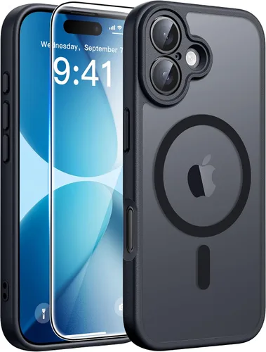 Vista 228 de FNTCASE - Funda para iPhone 16 Pro: magnética, mate, translúcida, de grado militar, protectora contra caídas, resistente, fina, duradera y a prueba