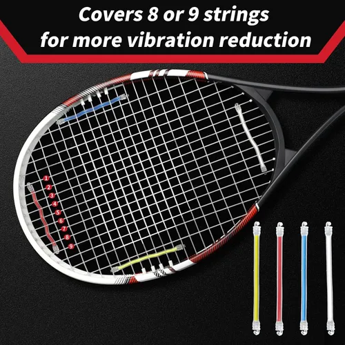 Vista 4 de SPORTIC 8 piezas de amortiguador de raqueta de tenis, amortiguador de golpes de raqueta para reducir la vibración, amortiguador de vibración