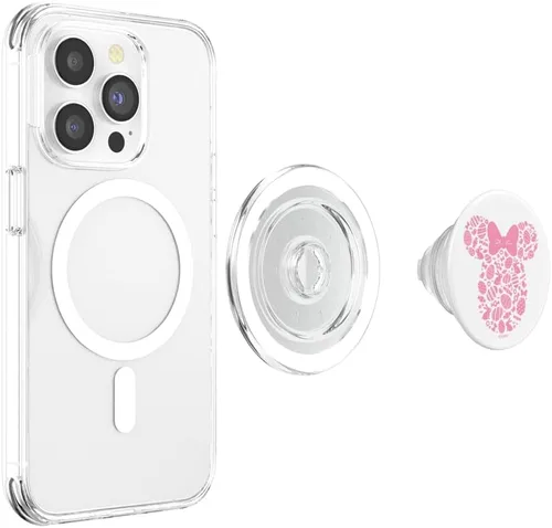 Vista 4 de Disney Minnie Mouse PopSockets MagSafe PopGrip de Pascua rosa para iPhone
