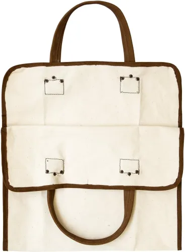 Vista 2 de Hide & Drink, Bolsa de leña de lona duradera con forro de cuero hecho a mano (gamuza Swayze)