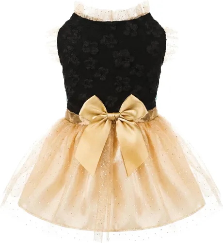 Vista 15 de Laifug Vestido para Perro Cachorro con Estampado Princesa Vestido para Perro Lindo para Fiestas (Rosa, XS)
