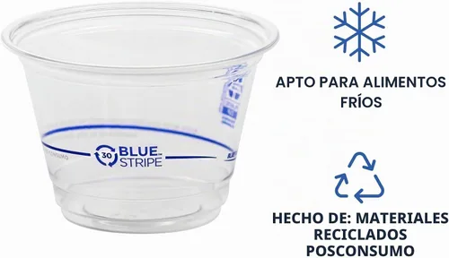 Vista 4 de Eco-Products BlueStripe - Vasos fríos reciclados, desechables, 9 onzas
