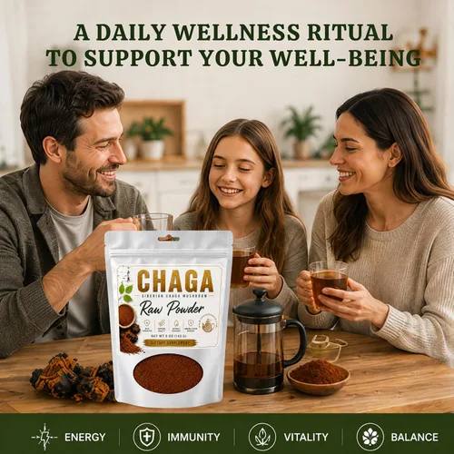 Vista 8 de Polvo crudo de hongos chaga siberianos cosechado silvestre totalmente natural, 5 onzas (5.01 oz.)