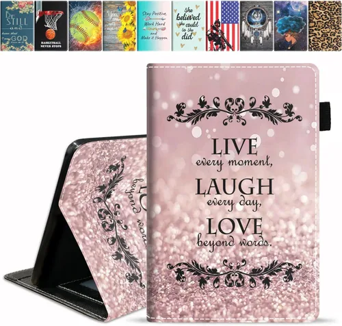 Vista 19 de Funda para tablet Amazon Fire HD 10 de 10.1 pulgadas (9ª/7ª generación, versión 2019/2017) – Funda de piel sintética con soporte para tarjeta