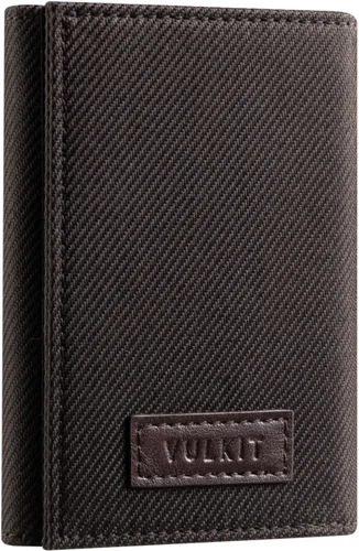 Vista 18 de VULKIT Cartera de cuero minimalista con bloqueo Rfid triple billetera delgada para tarjetas de crédito con 3 ventanas de identificación y bolsillo