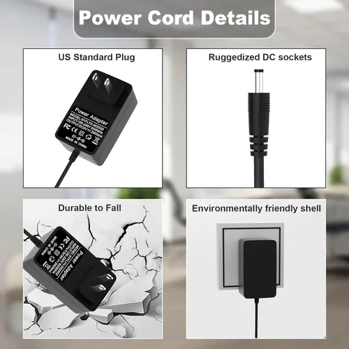 Vista 6 de Cable adaptador de corriente de 5 V para teléfonos Yealink SIP compatible con cargador de fuente de alimentación T54W, T29G, T46S, T46U, T48S, T48U