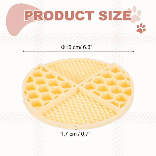 Vista 2 de Cuencos para perros de alimentación lenta, cuenco de comida para perros de comedor lento, amarillo y diámetro: 6.3 pulgadas, diseñado para perros