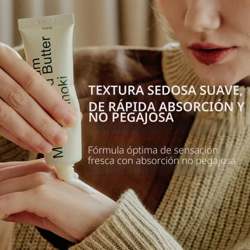 Vista 4 de hetras. Crema de manos con perfume Hinoki - Aroma fresco de ciprés Hidratante de manos coreano sutil perfumado con semilla de mango y manteca