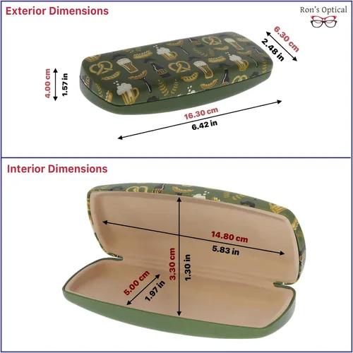 Vista 50 de Ron's Optical Clamshell - Funda rígida para lentes de lectores de marcos pequeños a medianos para mujeres y hombres