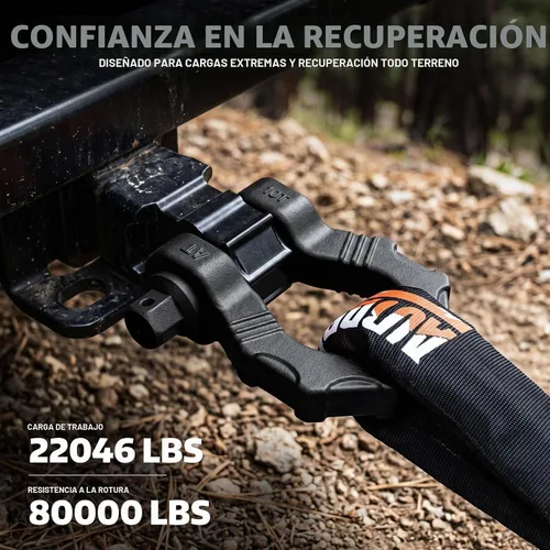 Vista 4 de AUTOBOTS - Grilletes en D de 80,000 libras de resistencia, grillete de clevis de 3/4" de alta resistencia con pin de 7/8" para correa de remolque