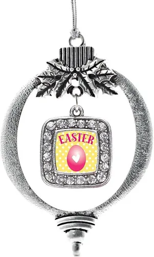 Vista 82 de Inspired Silver - Adorno con dije de reina de rodillo - Adornos navideños cuadrados de plata con joyas de circonita cúbica