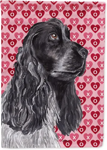 Vista 332 de Caroline's Treasures SS4484GF Bandera de jardín con diseño de bulldog inglés y corazones para el Día de San Valentín, bandera decorativa para patio