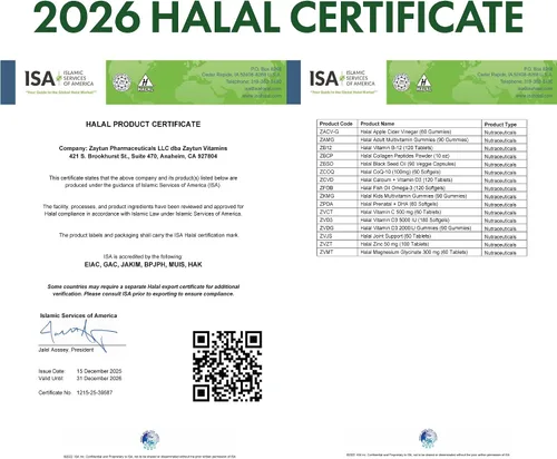 Vista 6 de Zaytun Halal CoQ10 altamente absorbente, uno por día, apoya la salud cardíaca y la producción de energía, 60 mini cápsulas blandas, fabricadas
