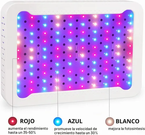 Vista 3 de Beelux Luz LED de Cultivo de 1000W para Plantas de Interior de Espectro Completo, Chips Dobles Mejorados e Interruptor Dual, Luces de Cultivo