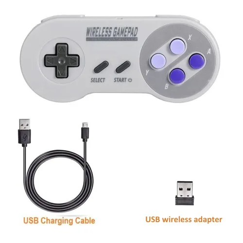 Vista 6 de ZAMPAM USB Wireless Game Controller Compatible with Switch, Windows,iOS,Liunx,Android Device, 2 Packs