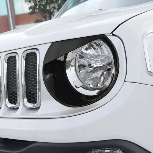 Vista 2 de Angry Bird Front Headlight Bezels Trim Cover for Jeep Renegade 2015 2016 2017 2018 (Black)