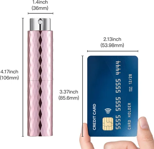 Vista 7 de LISAPACK Botella de spray de perfume atomizador 8ML (3 PCS) Dispensador de colonia vacío portátil (negro, plata, rosa)