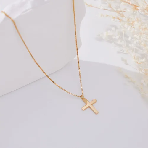 Vista 67 de Collar de cruz para mujeres y niñas, delicado chapado en oro de 14 quilates, gargantilla con dije de cruz que no se deslustra, impermeable, moderno