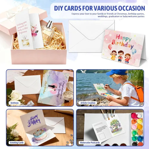 Vista 6 de Vmiapxo 30 juegos de tarjetas de acuarela en blanco con sobres, 4 x 6