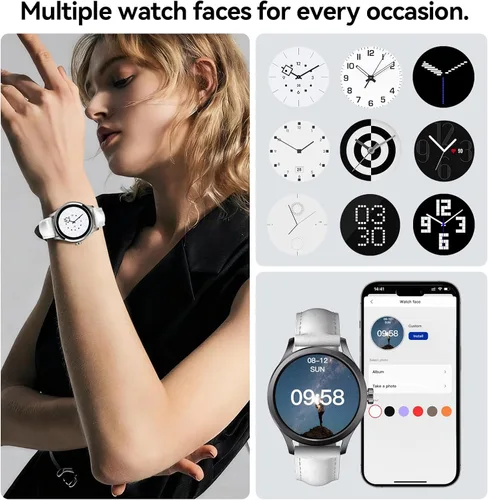 Vista 7 de Relojes inteligentes para mujer, rastreador de fitness HD de 1.27 pulgadas (respuesta/hacer llamadas), más de 120 modos deportivos con monitor