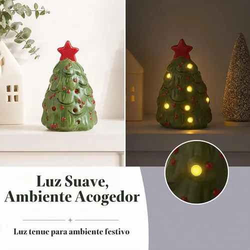 Vista 7 de Mud Pie Figura Decorativa de Árbol Iluminada; 4 1/2" x 2 3/4" Diá
