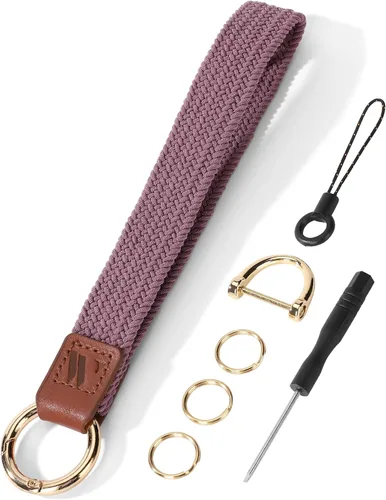 Vista 21 de WEESMILE - Llavero de muñeca elástico, bonitos llaveros de muñeca para mujer Car Keychain for Keys, Elastic Wrist Strap, Breathable Woven