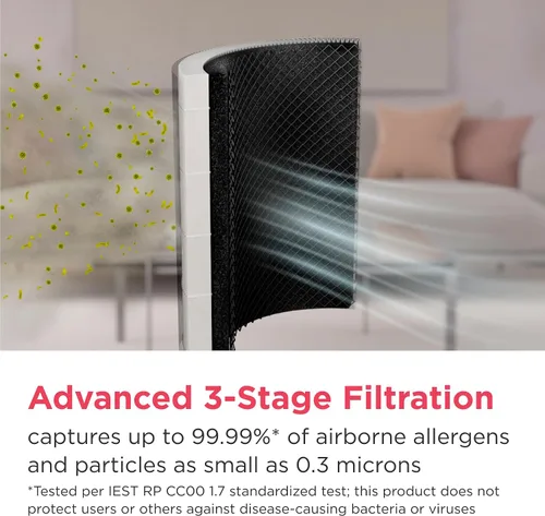 Vista 7 de Frigidaire PureA300 purificador de aire HEPA para dormitorios pequeños, cubre hasta 850 pies cuadrados, filtración de 3 etapas, certificación Energy