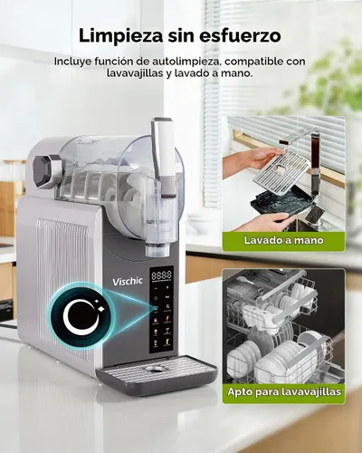 Vista 4 de Máquina de granizado: Máquina de Granizado para uso doméstico con 7 programas preestablecidos y función de limpieza automática, fabricante de Plata