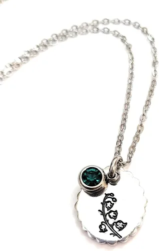 Vista 37 de Birth Month Flower and Birthstone Necklace