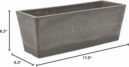 Vista 7 de Arcadia Garden Products PSW U45CT - Caja de ventana de plástico compuesto de piedra/madera, sin orificio de drenaje (perforable), 17.5 x 7 x 6