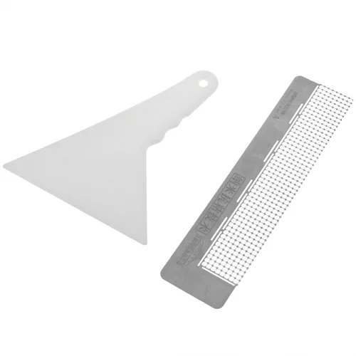 Vista 3 de 1 regla de pintura de diamante 5D, malla de acero inoxidable con 400 espacios y herramienta de sujeción