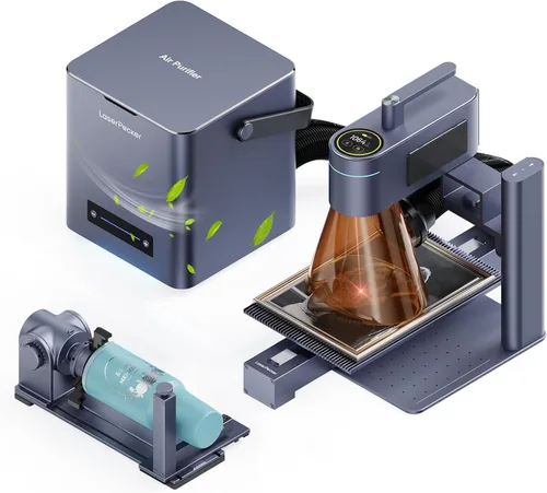 Vista 12 de LaserPecker LP4 (Deluxe) Grabadora láser dual para casi todos los materiales, láser diodo de 10 W + láser IR de 2 W Engrabadora láser de alta