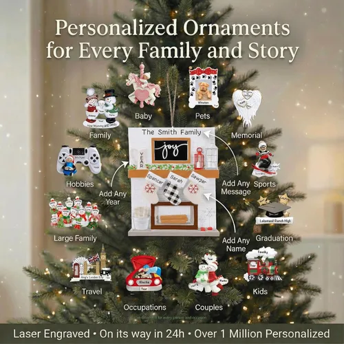 Vista 9 de Adorno de perro Labrador negro personalizado 2026 Personalizado las 24 horas, adornos de Navidad para mascotas grabados con láser para árbol