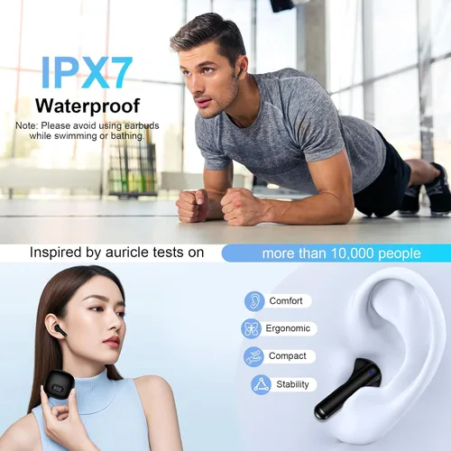 Vista 3 de Auriculares Bluetooth inalámbricos para Samsung Galaxy A17 A16 A36 5G S25 Ultra Z Fold 7 6 Flip 7 FE A26 A56 S24, 48H V5.3 Auriculares Bluetooth