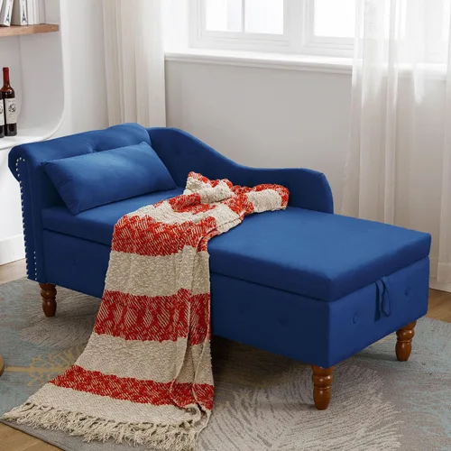Vista 16 de Tumbona de piel sintética para interiores con almohada, moderna tumbona, sillas ergonómicas tapizadas de poliuretano sin brazos con botones
