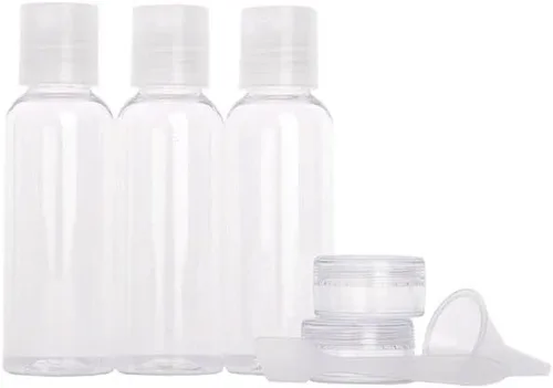 Vista 2 de MIAMICA Kit de botellas de viaje y neceser para mujer, 12 piezas, talla única, Rosado, Tsa